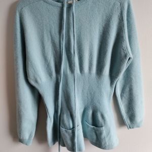 Baby blue sweater lambswool and rabbit hair